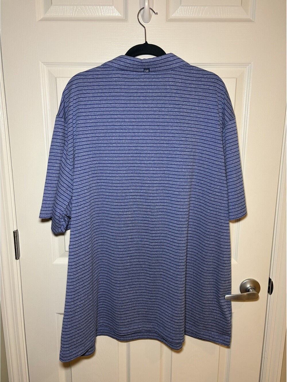 Cutter & Buck Men’s Striped Polo Shirt Big Size 3XL Dark Heather Blue - Picture 3 of 3